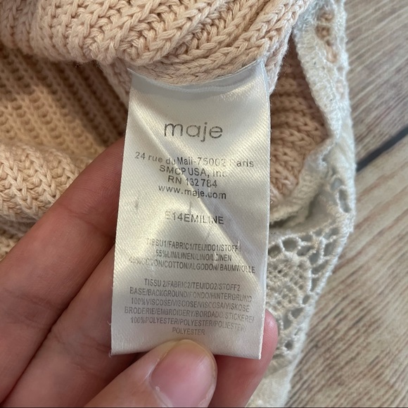 MAJE Emiline Linen Blend Crewneck Sweater - Picture 10 of 12